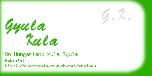 gyula kula business card